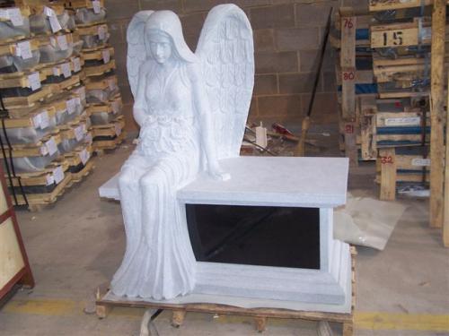 SCULPTED ANGEL BENCH